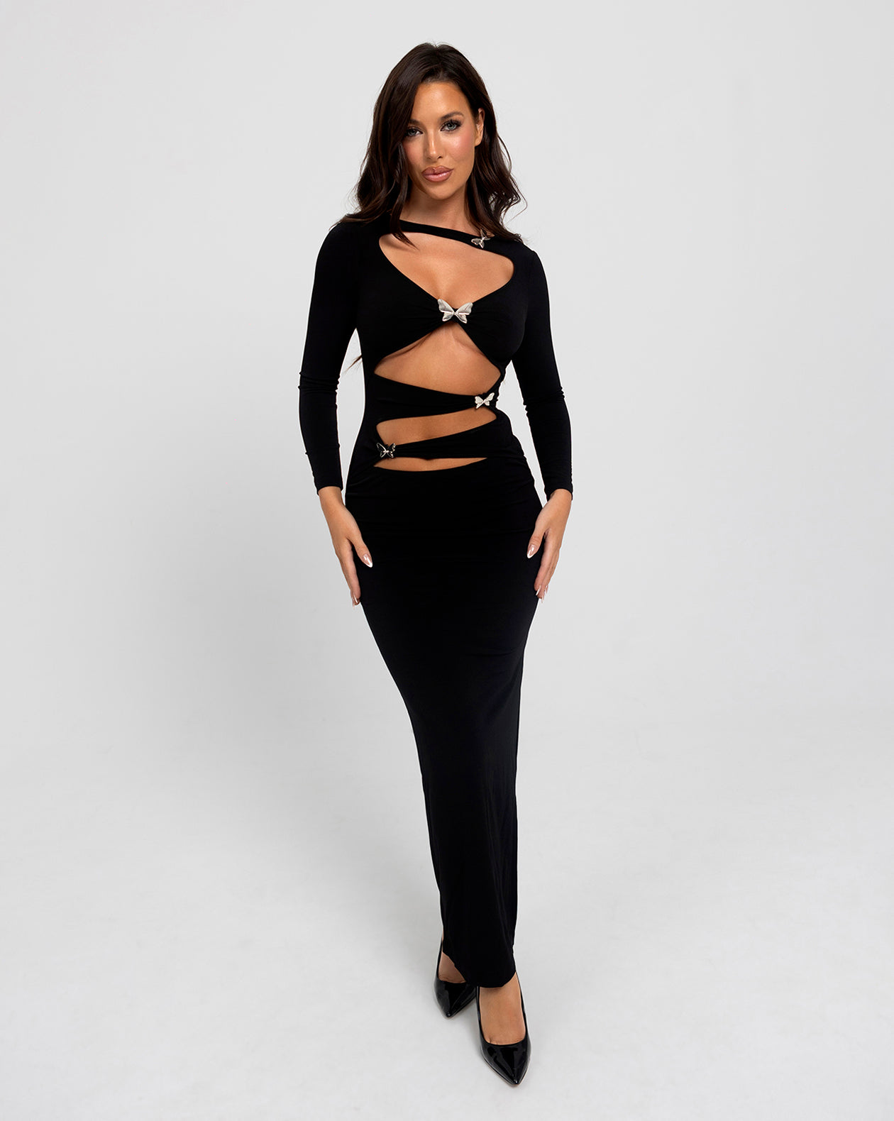 ADONIS Butterfly Cut Out Maxi Dress