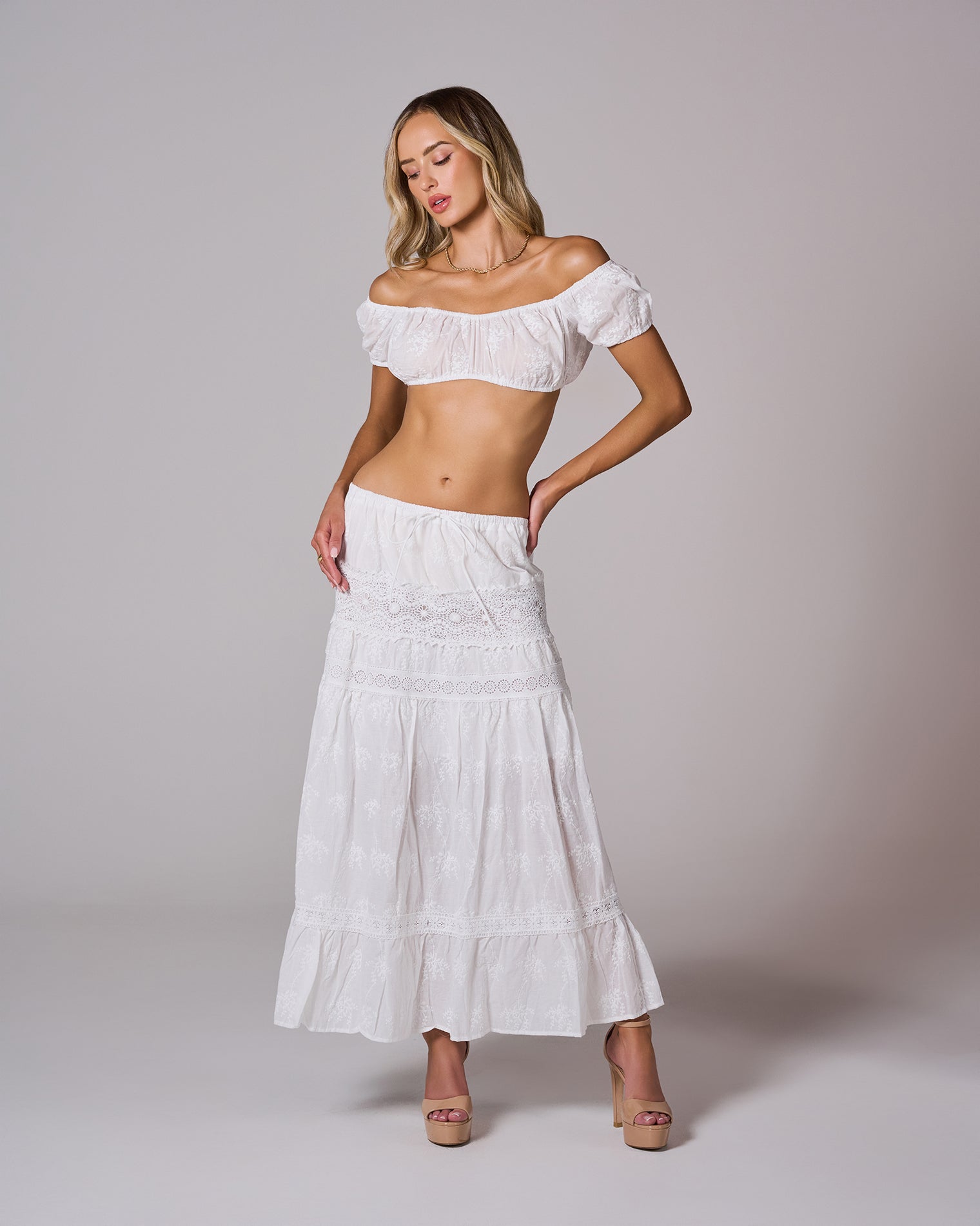 ANNE-MARIE Lace Maxi Skirt & Top Set