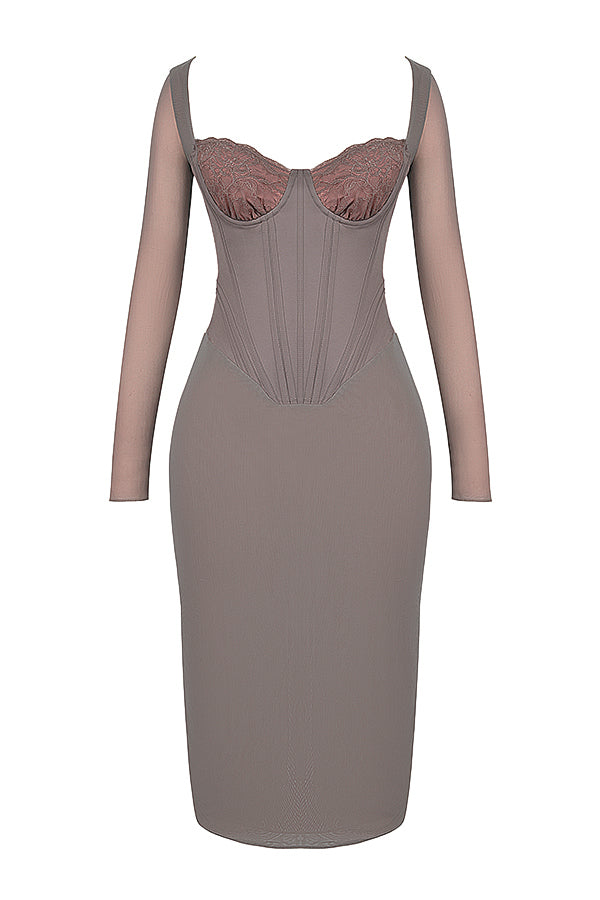 CAMILLE Corset Midi Dress