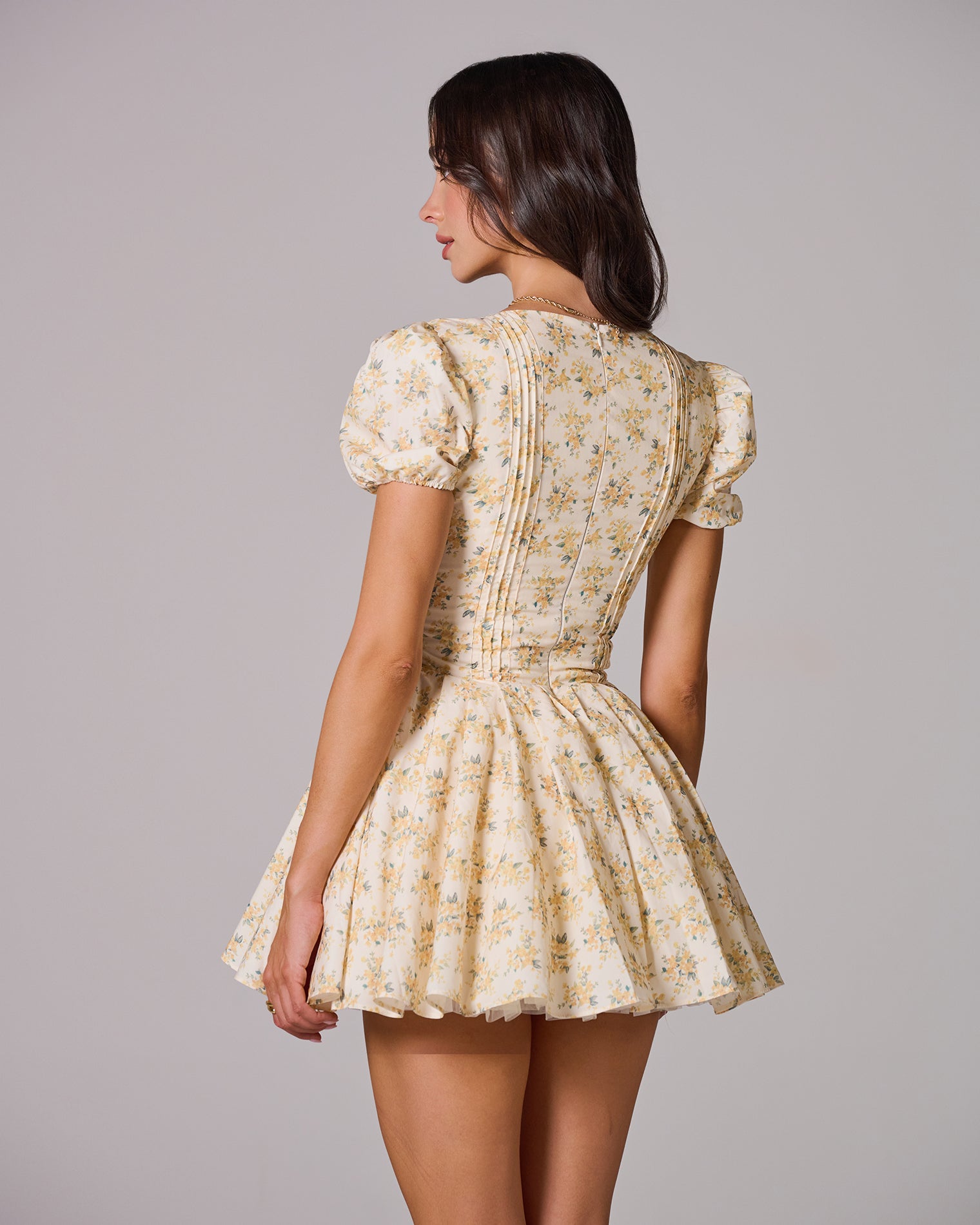 CARLOTTA Floral Pleated Mini Dress