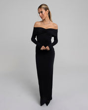 CEO Off-Shoulder Maxi Dress