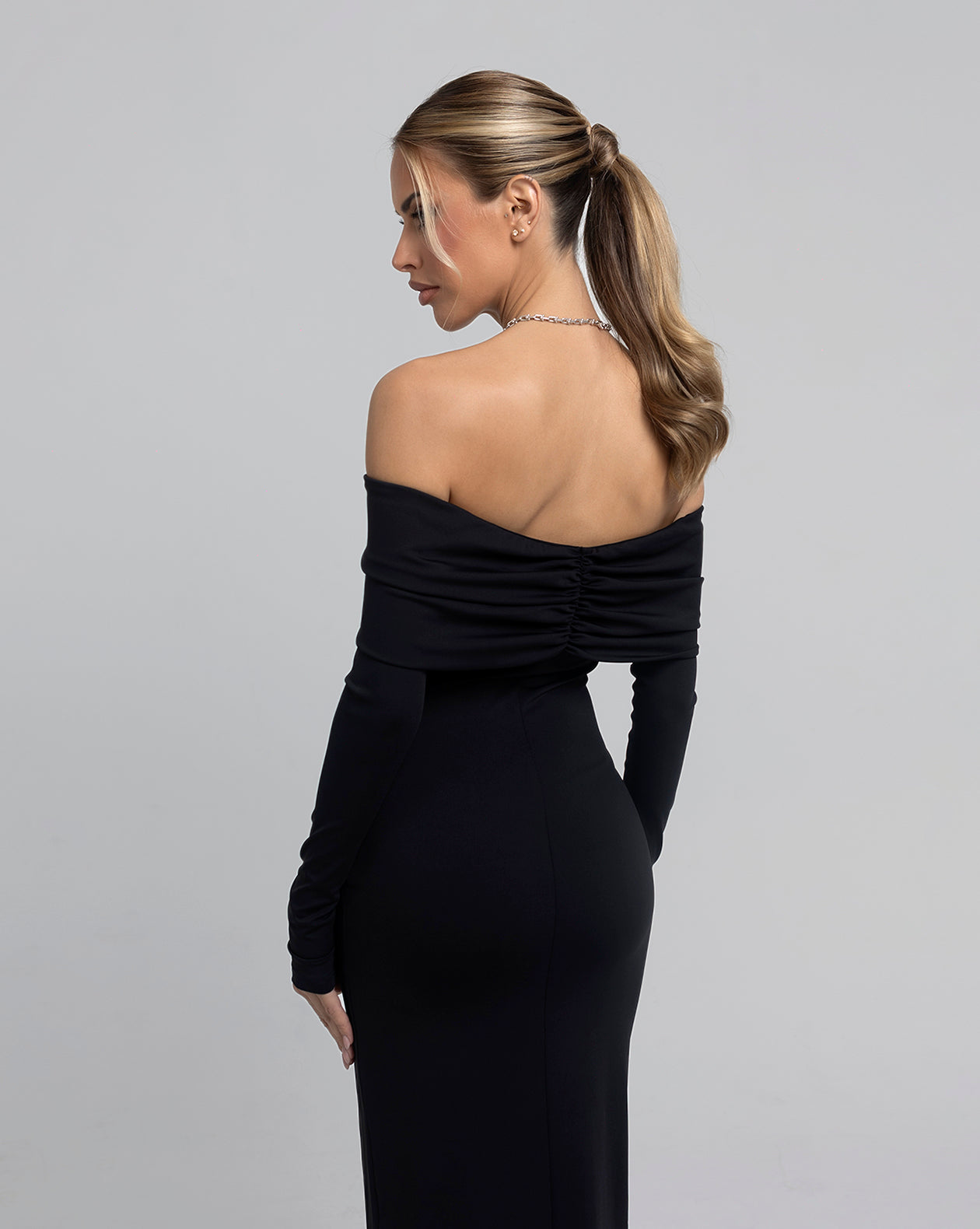 CEO Off-Shoulder Maxi Dress