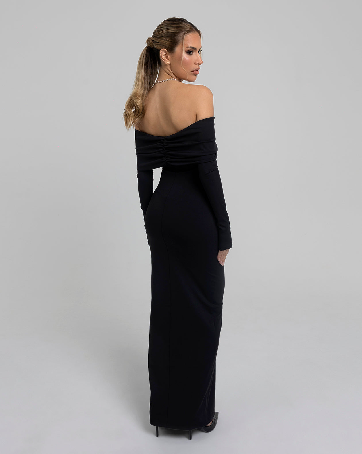 CEO Off-Shoulder Maxi Dress