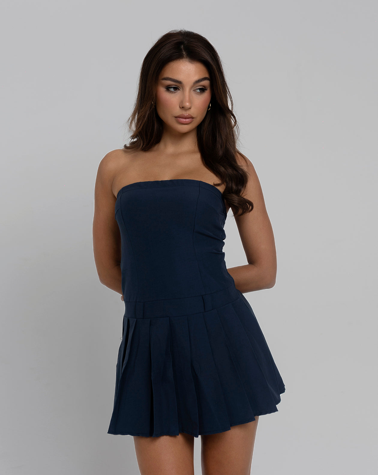 COFFEE BREAK Strapless Mini Dress