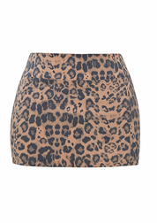 IRINA Leopard Print Mini Skirt & Corset Set