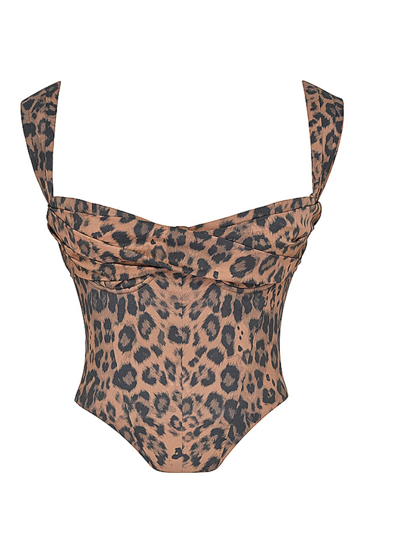 IRINA Leopard Print Mini Skirt & Corset Set