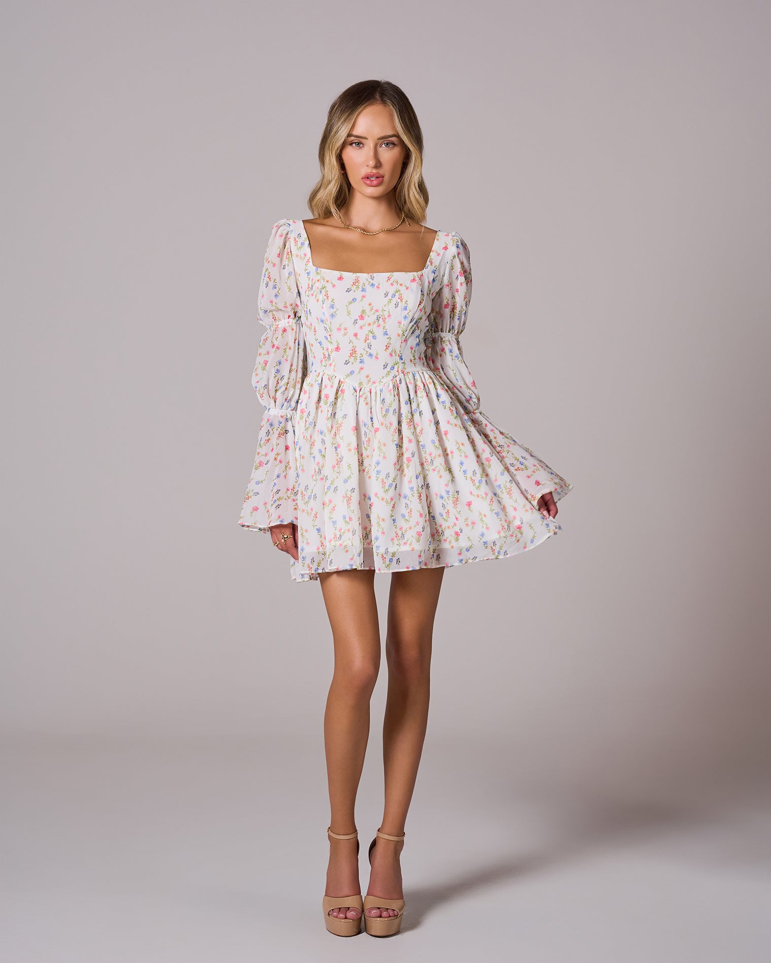 HANA Puff Sleeve Mini Dress