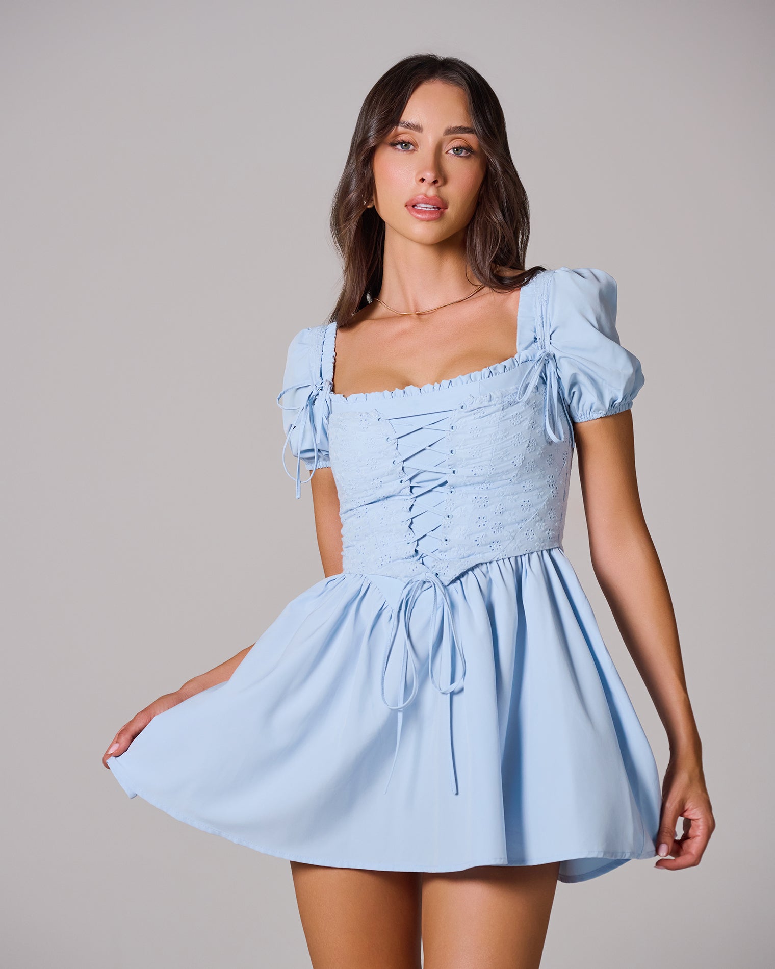 HENRIETTE Broderie Corset Mini Dress