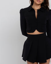 MONDAY MEETING Crop Blazer & Mini Skirt Set