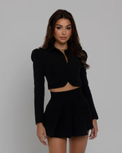 MONDAY MEETING Crop Blazer & Mini Skirt Set