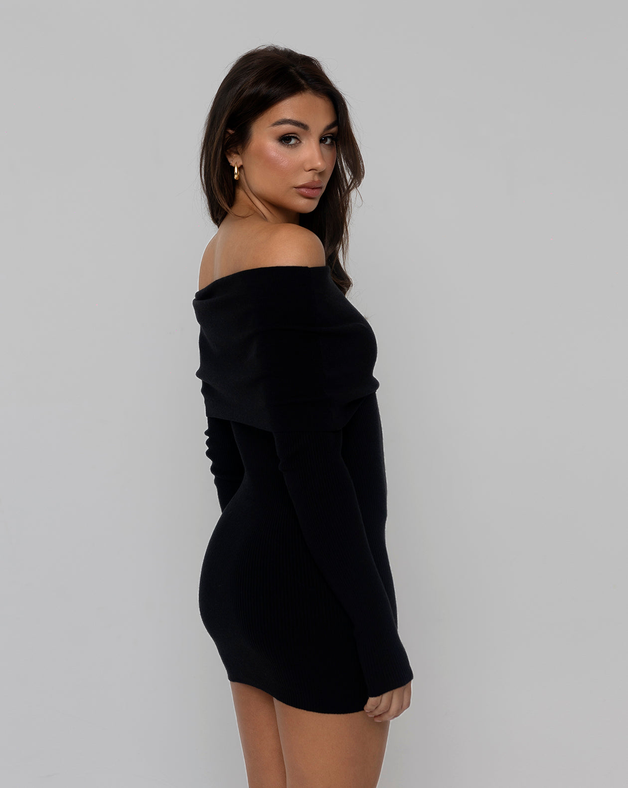 MORNING HUSTLE Off-Shoulder Mini Dress