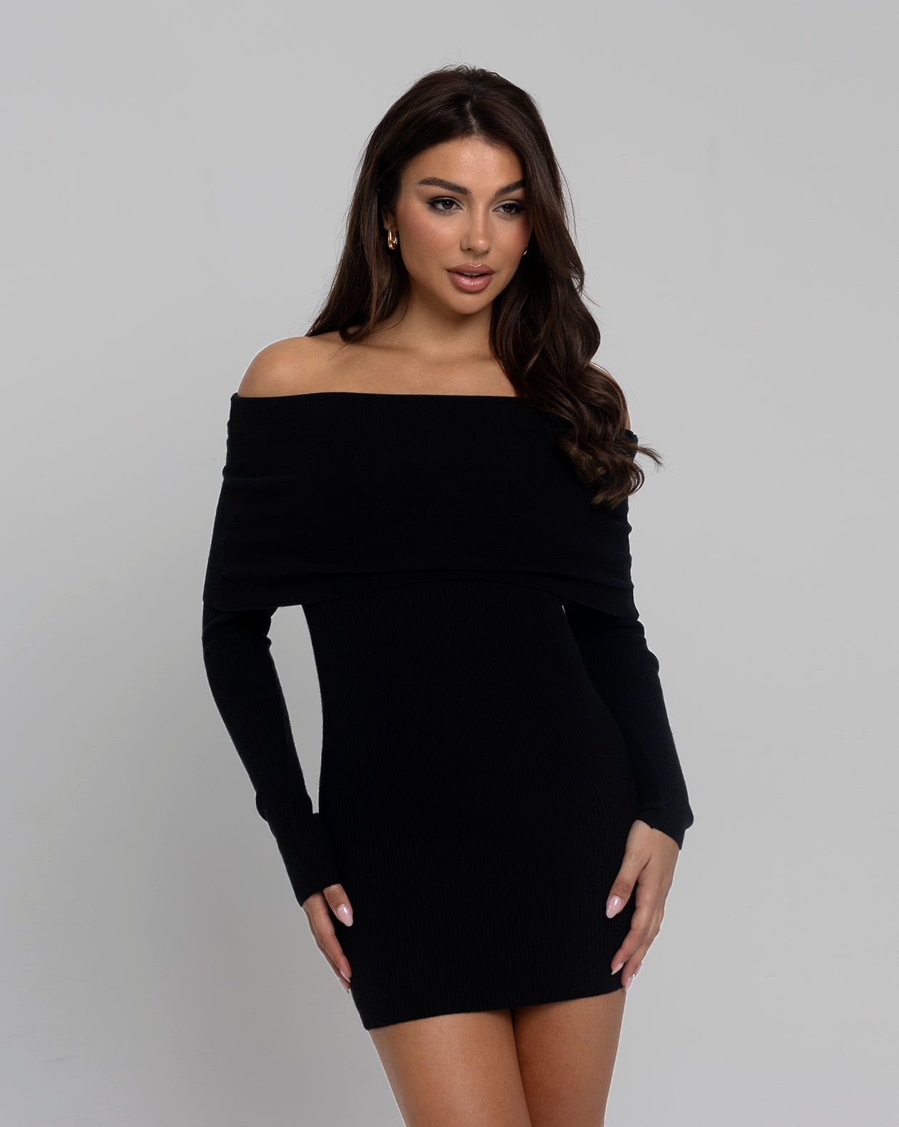 MORNING HUSTLE Off-Shoulder Mini Dress