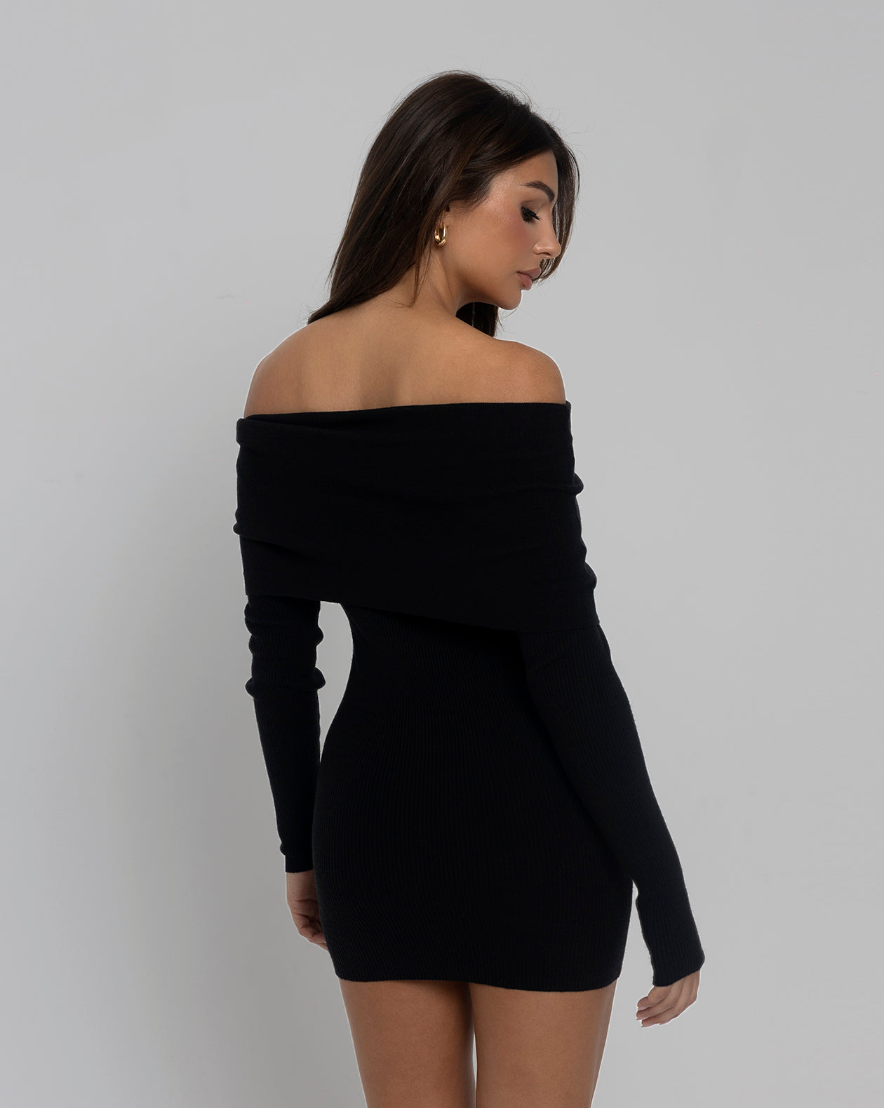 MORNING HUSTLE Off-Shoulder Mini Dress