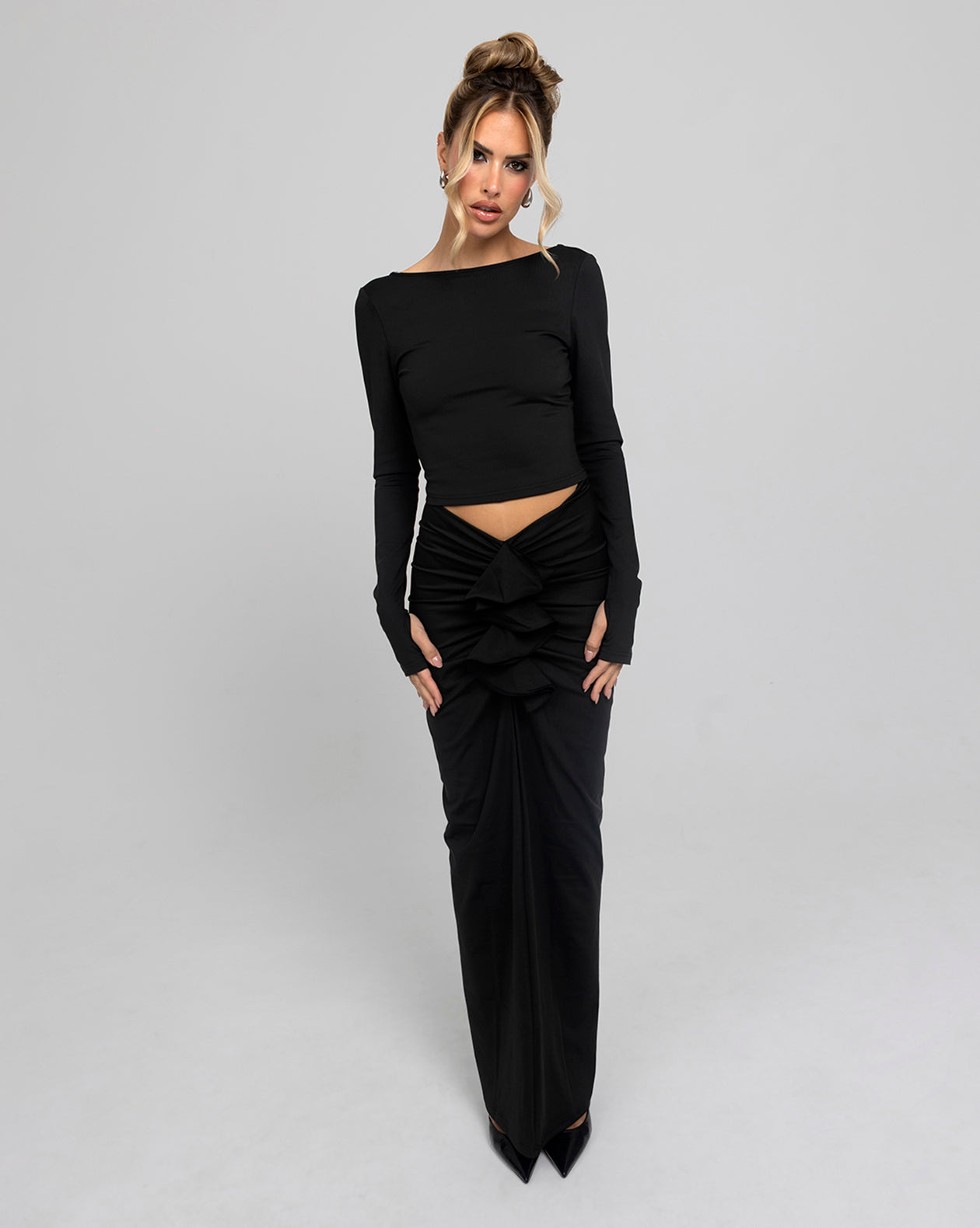 SHE'S GIVING Maxi Skirt & Top Set