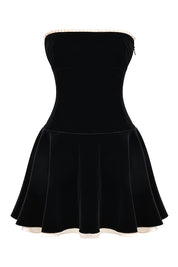 SYBIL Velvet Strapless Mini Dress